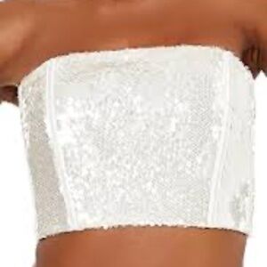 White sequin tube top